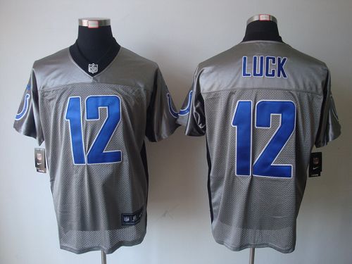 Nike Colts #12 Andrew Luck Grey Shadow 
