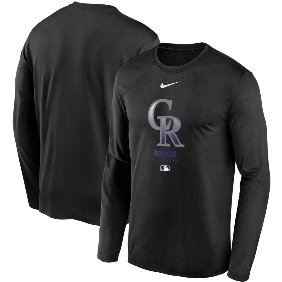 Men's Colorado Rockies Nike Black Authentic Collection Legend Performance Long Sleeve T-Shirt