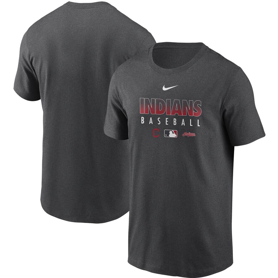 Men's Cleveland Guardians Nike Charcoal Authentic Collection Team Performance T-Shirt