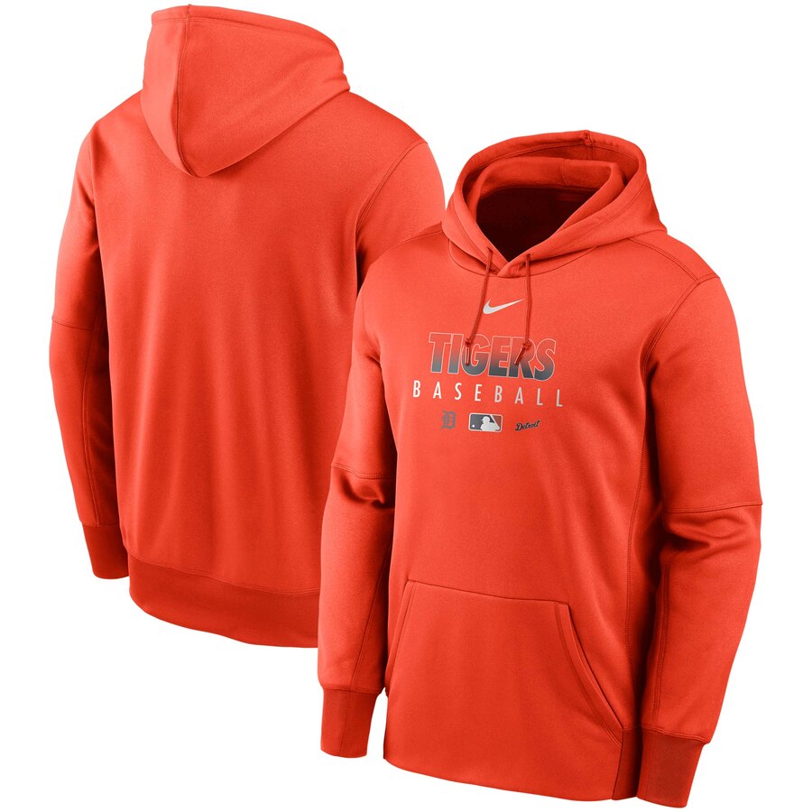 Men's Detroit Tigers Nike Orange Authentic Collection Therma Performance Pullover Hoodie