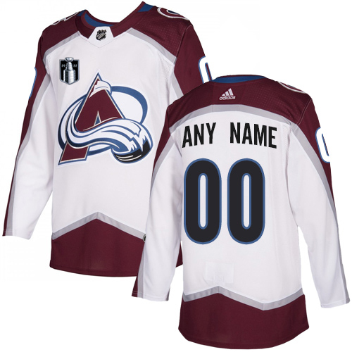 Men's Adidas Avalanche 2022 Stanley Cup Final Patch Personalized Authentic White Road NHL Jersey