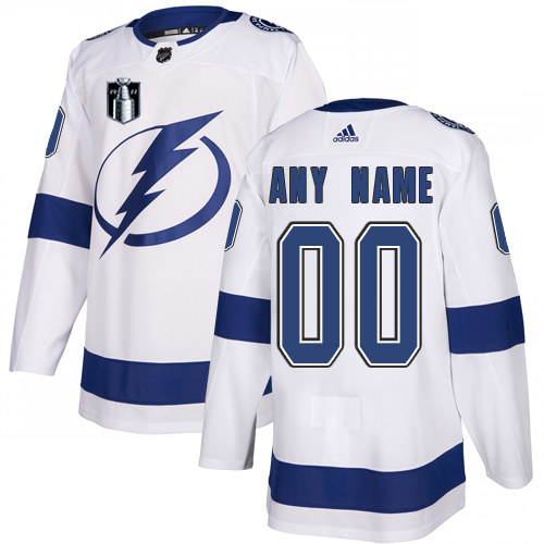 Men's Adidas Lightning Personalized 2022 Stanley Cup Final Patch Authentic White Road NHL Jersey