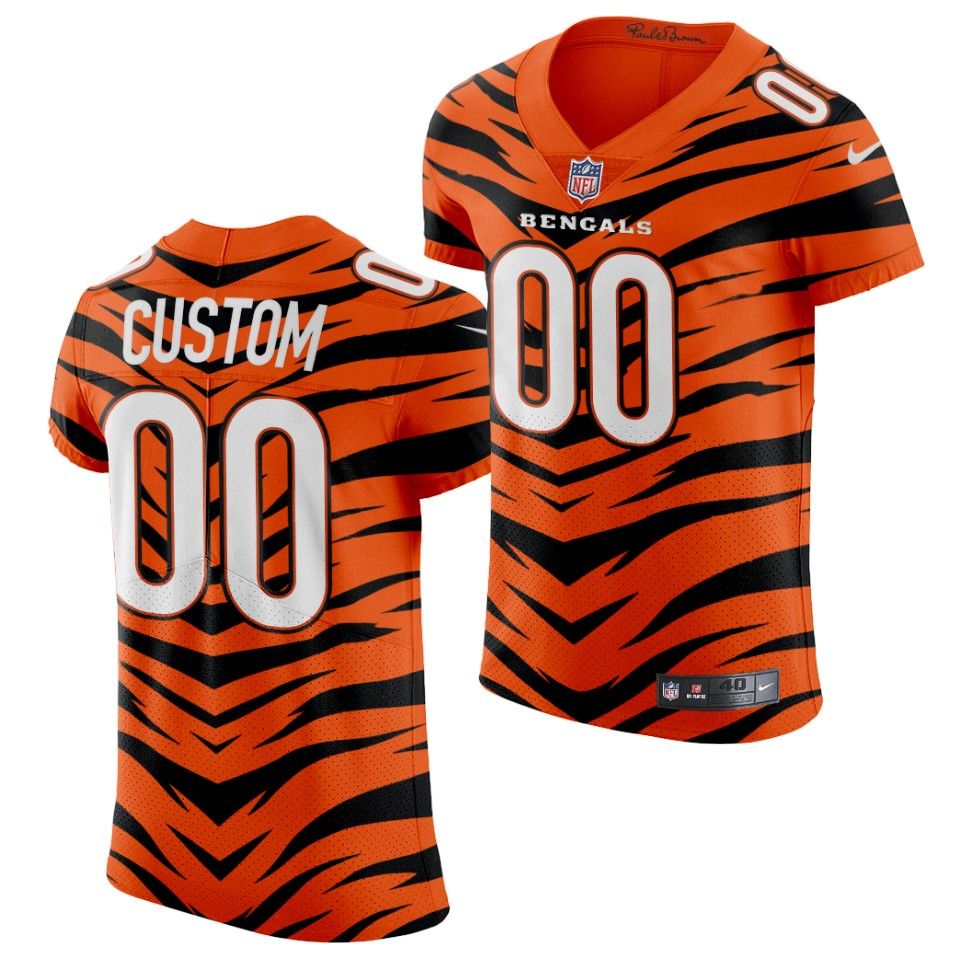 Nike Bengals Custom Men's 2021-22 Orange City Edition Elite NFL Jersey