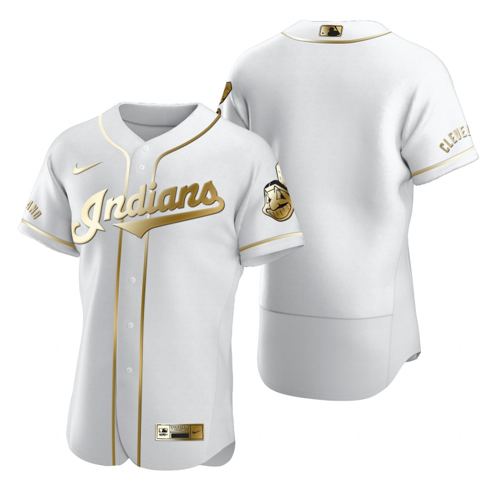 Cleveland Guardians Blank White Nike Men's Authentic Golden Edition MLB Jersey