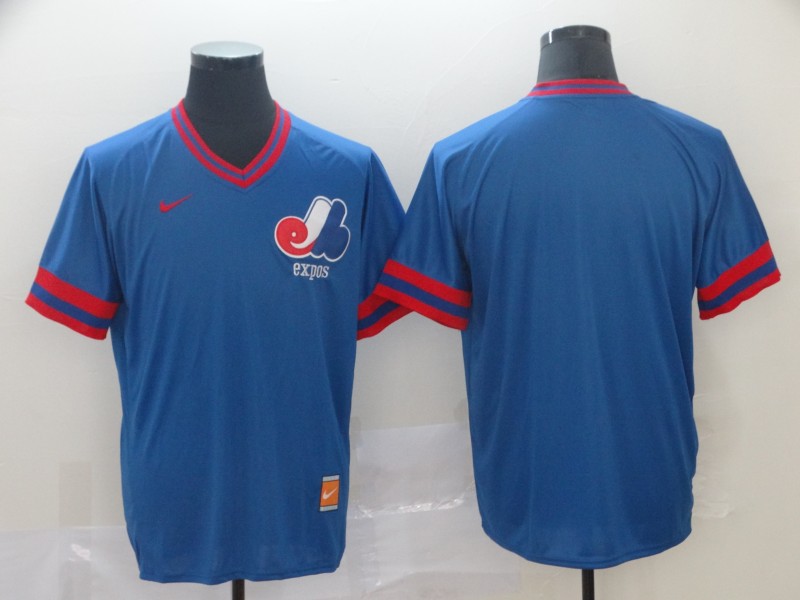 Montreal Expos Blank Blue Nike Retro Authentic Stitched MLB Jersey