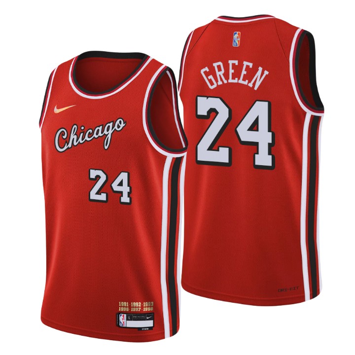 Chicago Bulls #24 Javonte Green Men's Nike Red 2021/22 Swingman NBA Jersey - City Edition