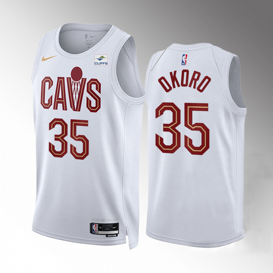 Cleveland Cavaliers #35 Isaac Okoro Men's White Nike NBA 2022-23 Association Edition Jersey
