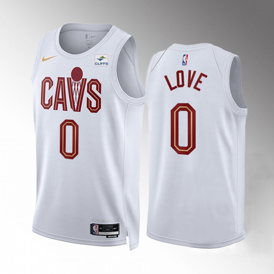 Cleveland Cavaliers #0 Kevin Love Men's White Nike NBA 2022-23 Association Edition Jersey