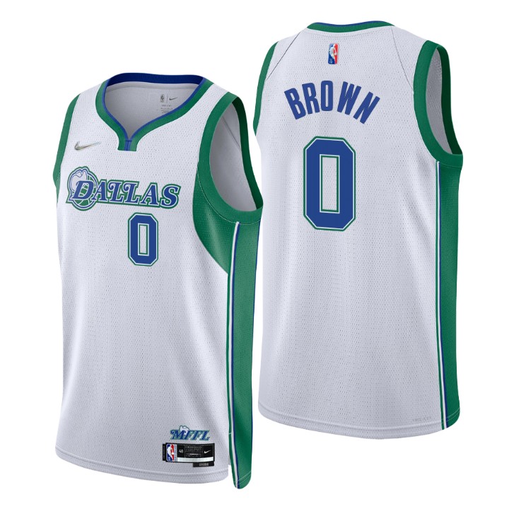 Dallas Mavericks #0 Sterling Brown Men's Nike White 2021/22 Swingman NBA Jersey - City Edition