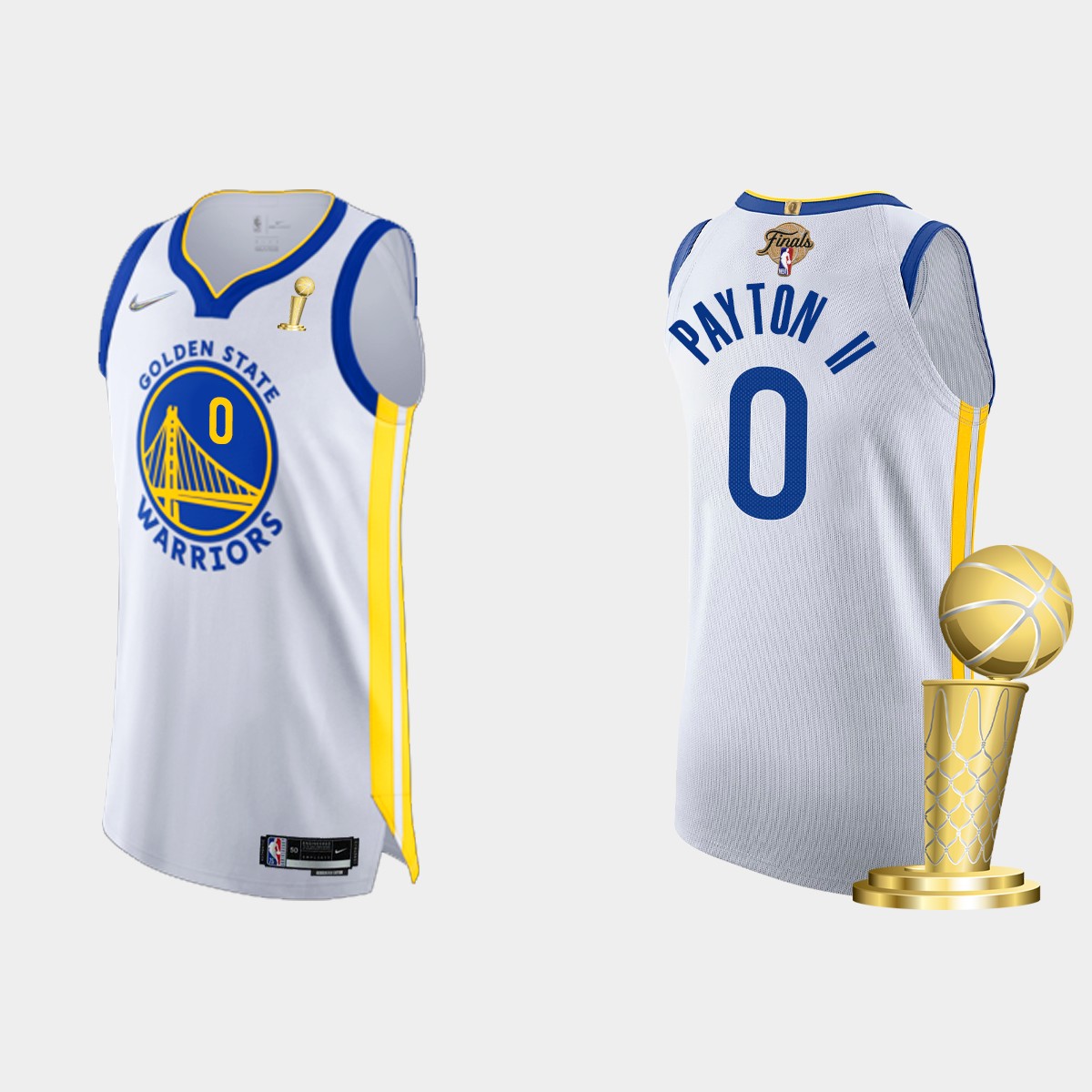 Golden State Warriors #0 Gary Payton II Men's Nike White 2021-22 NBA Finals Champions Authentic Jersey