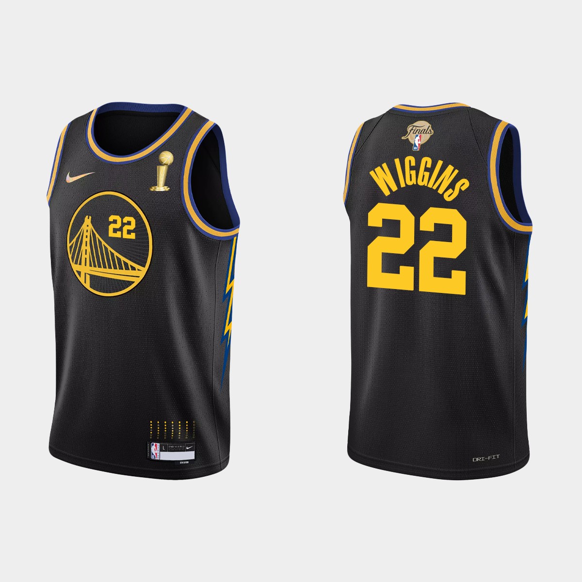 Golden State Warriors #22 Andrew Wiggins Men's Nike Black 2021-22 NBA Finals Champions Swingman Jersey