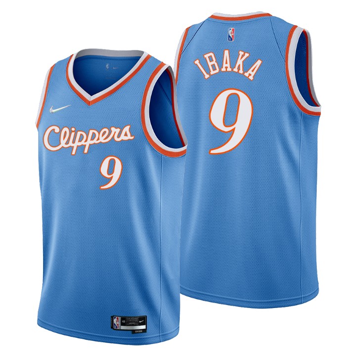 Los Angeles Clippers #9 Serge Ibaka Men's Nike Blue 2021/22 Swingman NBA Jersey - City Edition