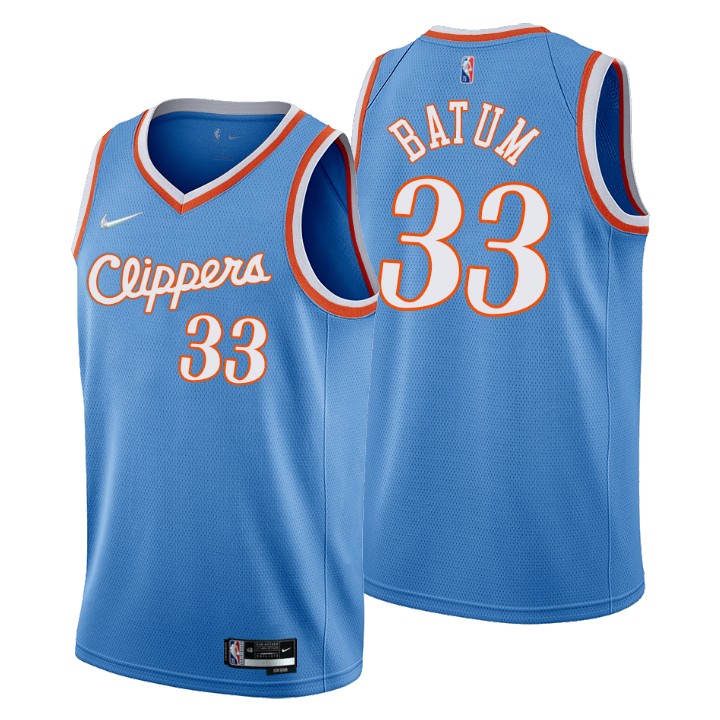 Los Angeles Clippers #33 Nicolas Batum Men's Nike Blue 2021/22 Swingman NBA Jersey - City Edition