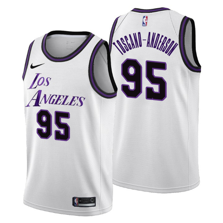 Nike Lakers #95 Juan Toscano-Anderson Men's 2022-23 City Edition NBA Jersey - Cherry Blossom White