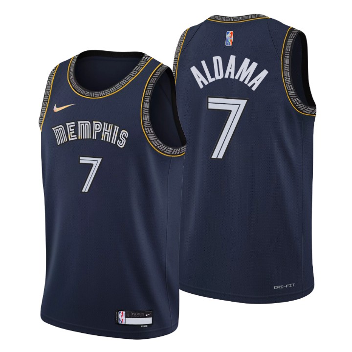 Memphis Grizzlies #7 Santi Aldama Men's Nike Navy 2021/22 Swingman NBA Jersey - City Edition