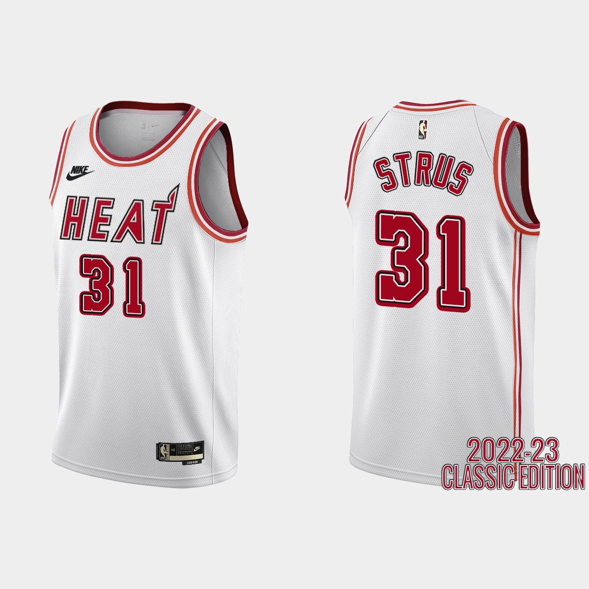 Miami Heat #31 Max Strus White Men's Nike NBA 2022-23 Classic Edition Jersey