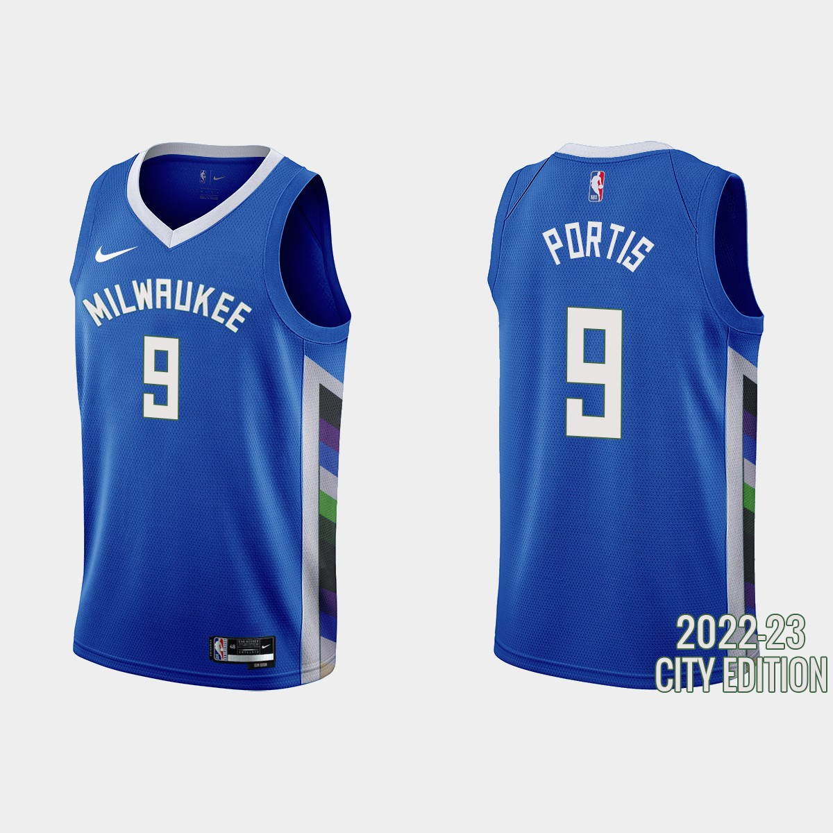 Milwaukee Bucks #9 Bobby Portis Men's Nike Blue 2022-23 NBA Jersey - City Edition