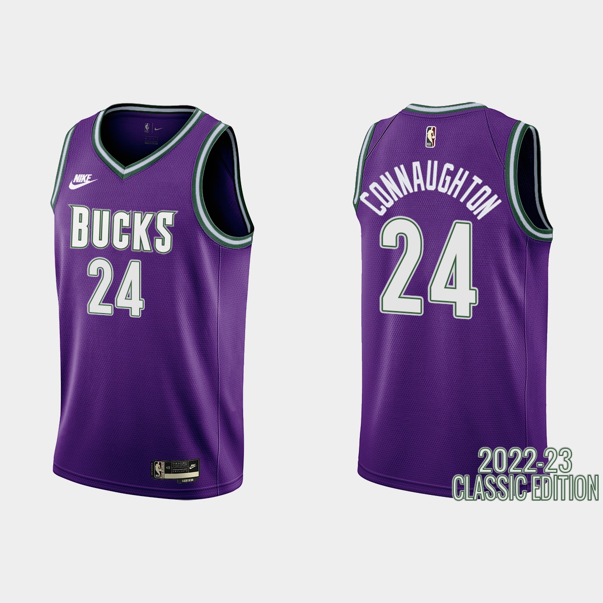 Milwaukee Bucks #24 Pat Connaughton Purple Men's Nike NBA 2022-23 Classic Edition Jersey