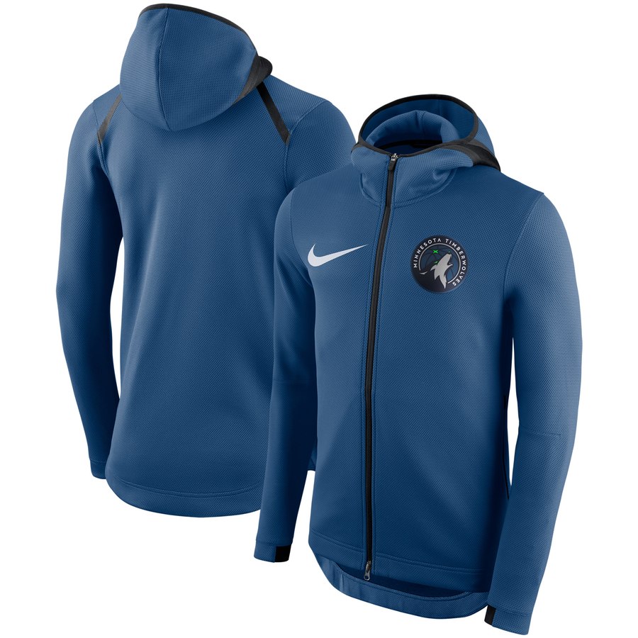 Minnesota Timberwolves Nike Showtime Therma Flex Performance Full-Zip Hoodie Blue