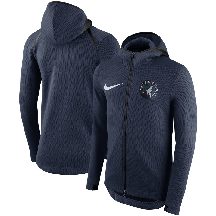 Minnesota Timberwolves Nike Showtime Therma Flex Performance Full-Zip Hoodie Navy