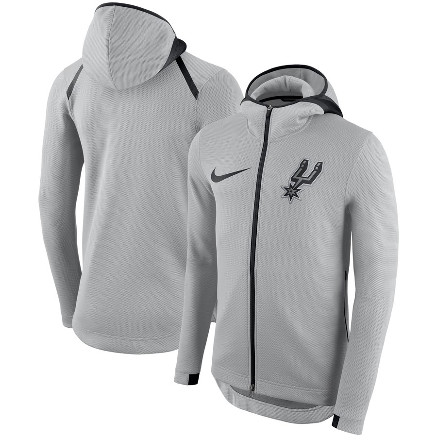 San Antonio Spurs Nike Showtime Therma Flex Performance Full-Zip Hoodie Silver