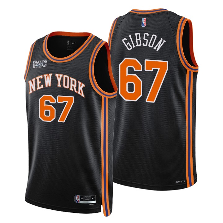 New York Knicks #67 Taj Gibson Men's Nike Black 2021/22 Swingman NBA Jersey - City Edition