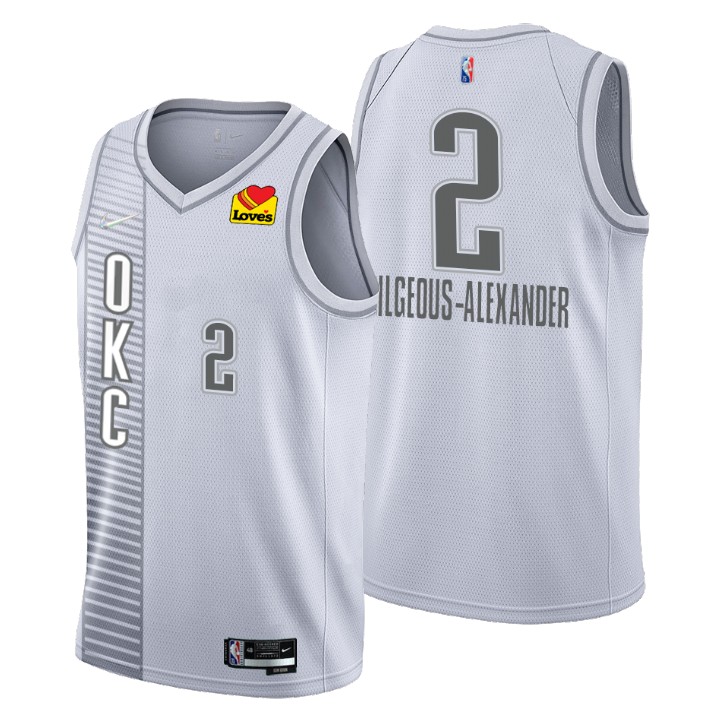 Oklahoma City Thunder #2 Shai Gilgeous-Alexander Men's Nike Gray 2021/22 Swingman NBA Jersey - City Edition