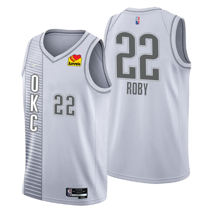 Oklahoma City Thunder #22 Isaiah Roby Men's Nike Gray 2021/22 Swingman NBA Jersey - City Edition