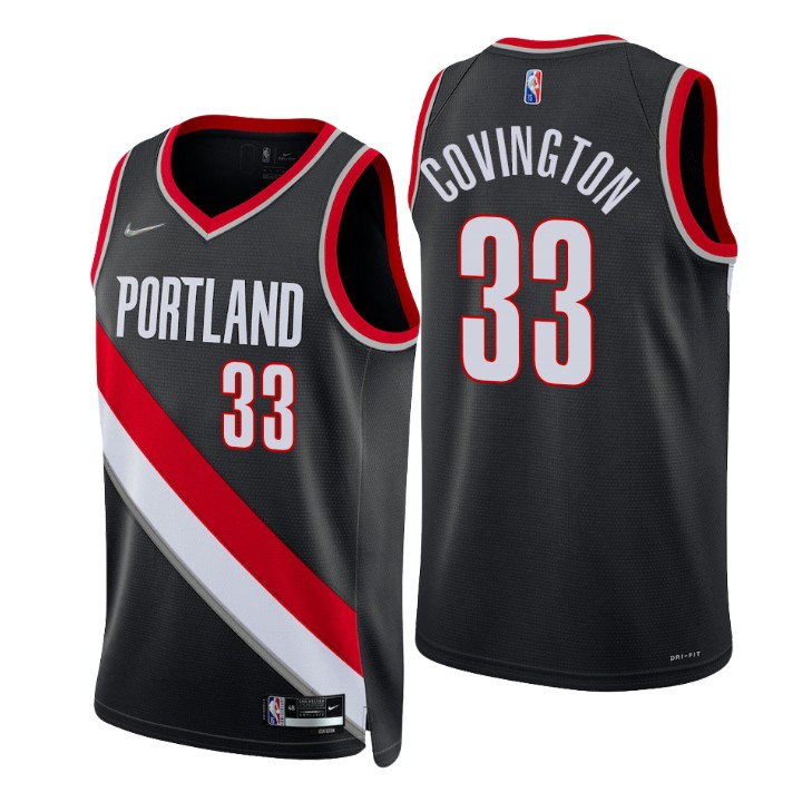 Nike Blazers #33 Robert Covington Black Men's 2021-22 NBA 75th Anniversary Diamond Swingman Jersey - Icon Edition