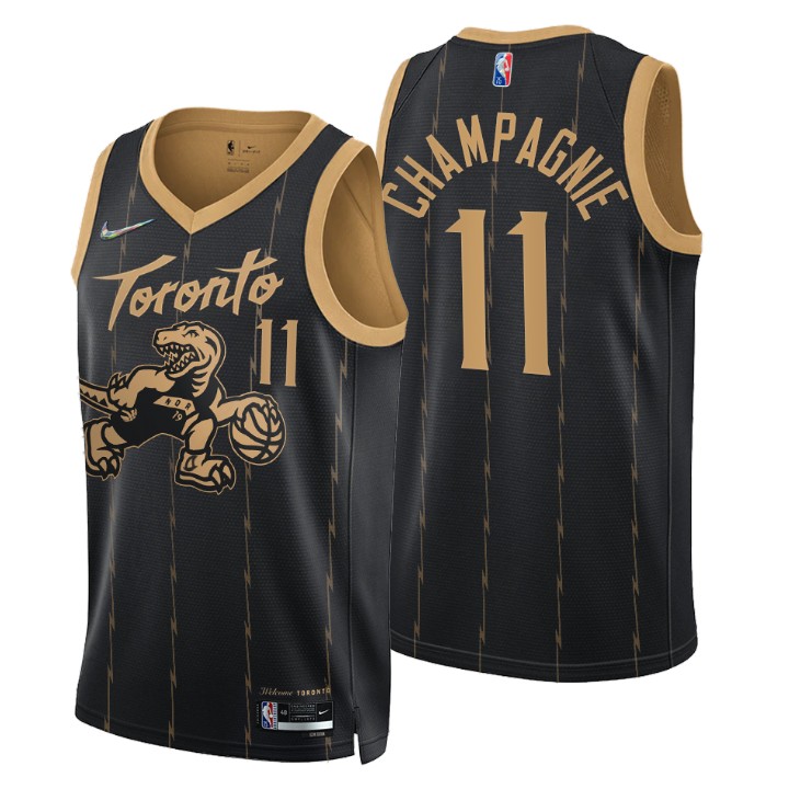 Toronto Raptors #11 Justin Champagnie Men's Nike Black 2021/22 Swingman NBA Jersey - City Edition