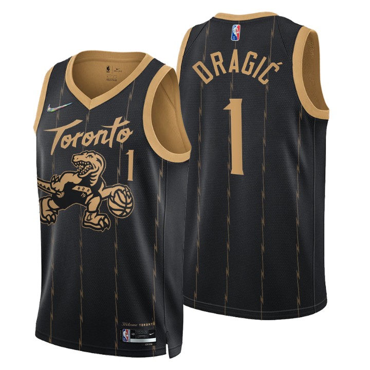 Toronto Raptors #1 Goran Dragic Men's Nike Black 2021/22 Swingman NBA Jersey - City Edition