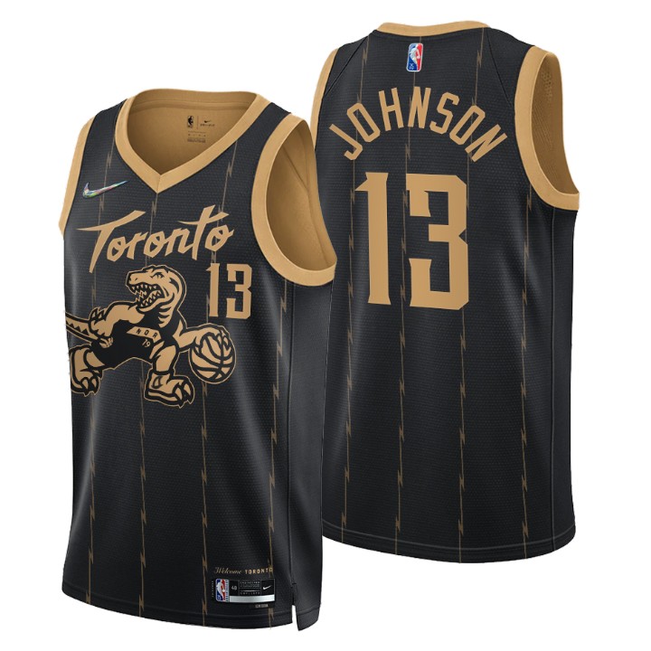 Toronto Raptors #13 David Johnson Men's Nike Black 2021/22 Swingman NBA Jersey - City Edition
