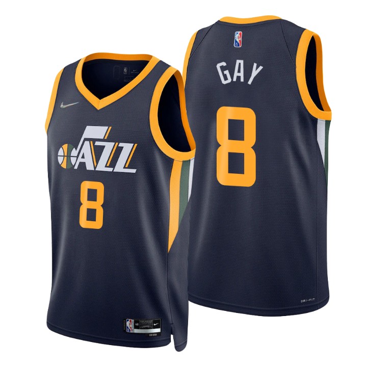 Nike Jazz #8 Rudy Gay Navy Men's 2021-22 NBA 75th Anniversary Diamond Swingman Jersey - Icon Edition