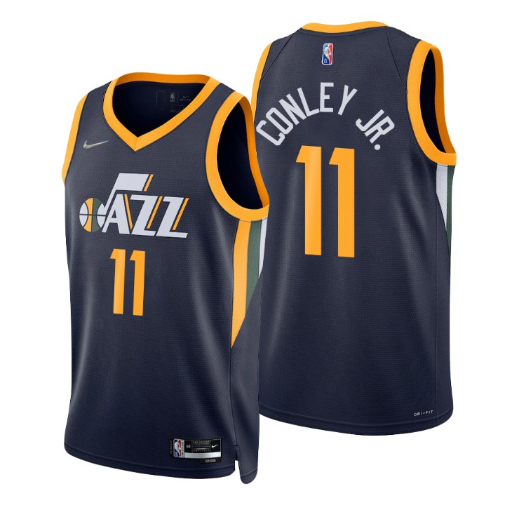 Nike Jazz #11 Mike Conley Jr. Navy Men's 2021-22 NBA 75th Anniversary Diamond Swingman Jersey - Icon Edition