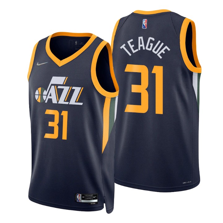 Nike Jazz #31 Macio Teague Navy Men's 2021-22 NBA 75th Anniversary Diamond Swingman Jersey - Icon Edition