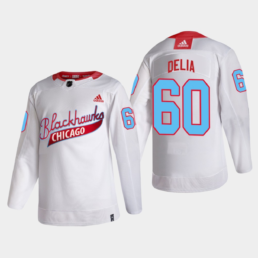 Chicago Blackhawks #60 Collin Delia Men's White One Community Night NHL Jersey