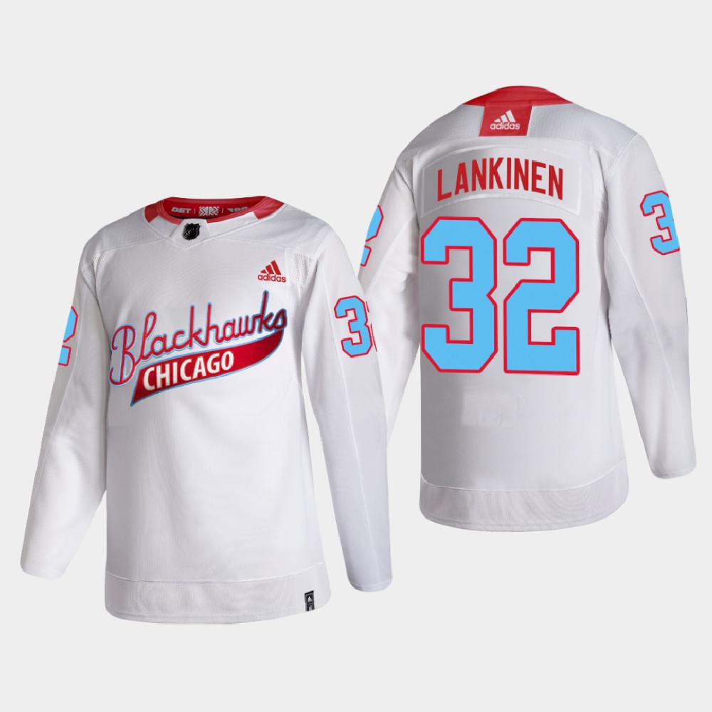 Chicago Blackhawks #32 Kevin Lankinen Men's White One Community Night NHL Jersey