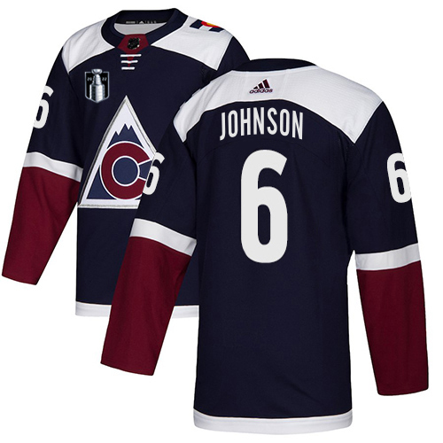 Adidas Avalanche #6 Erik Johnson Navy 2022 Stanley Cup Final Patch Alternate Authentic Stitched NHL Jersey