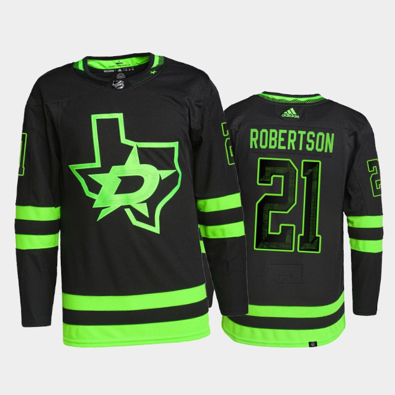 Adidas Stars #21 Jason Robertson Men's 2021-22 Alternate Authentic NHL Jersey - Black