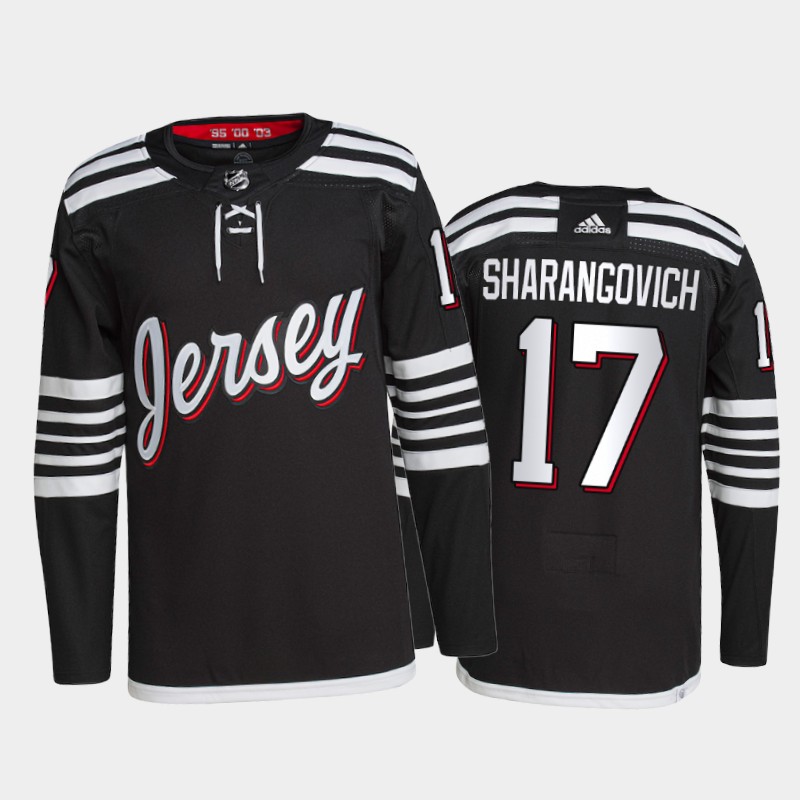 Adidas Devils #17 Yegor Sharangovich Men's 2021-22 Alternate Authentic NHL Jersey - Black