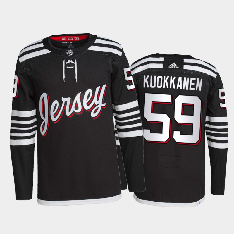 Adidas Devils #59 Janne Kuokkanen Men's 2021-22 Alternate Authentic NHL Jersey - Black