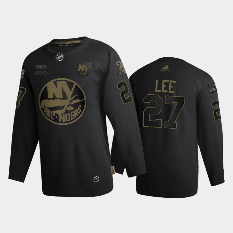 New York Islanders #27 Anders Lee Men's Adidas 2020 Veterans Day Authentic NHL Jersey - Black