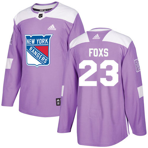 Adidas Rangers #23 Adam Foxs Purple Authentic Fights Cancer Stitched NHL Jersey