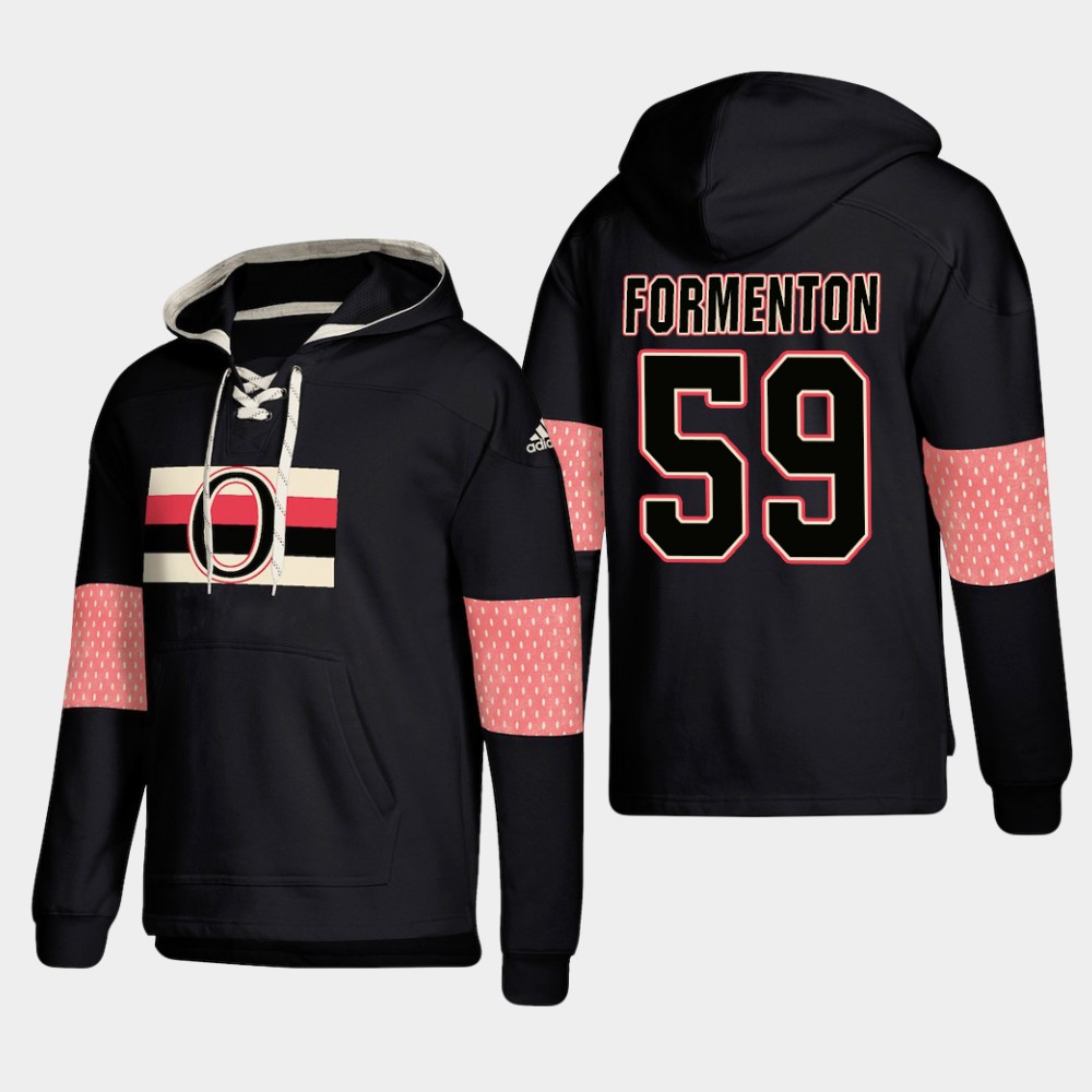 Ottawa Senators #59 Alex Formenton Black adidas Lace-Up Pullover Hoodie