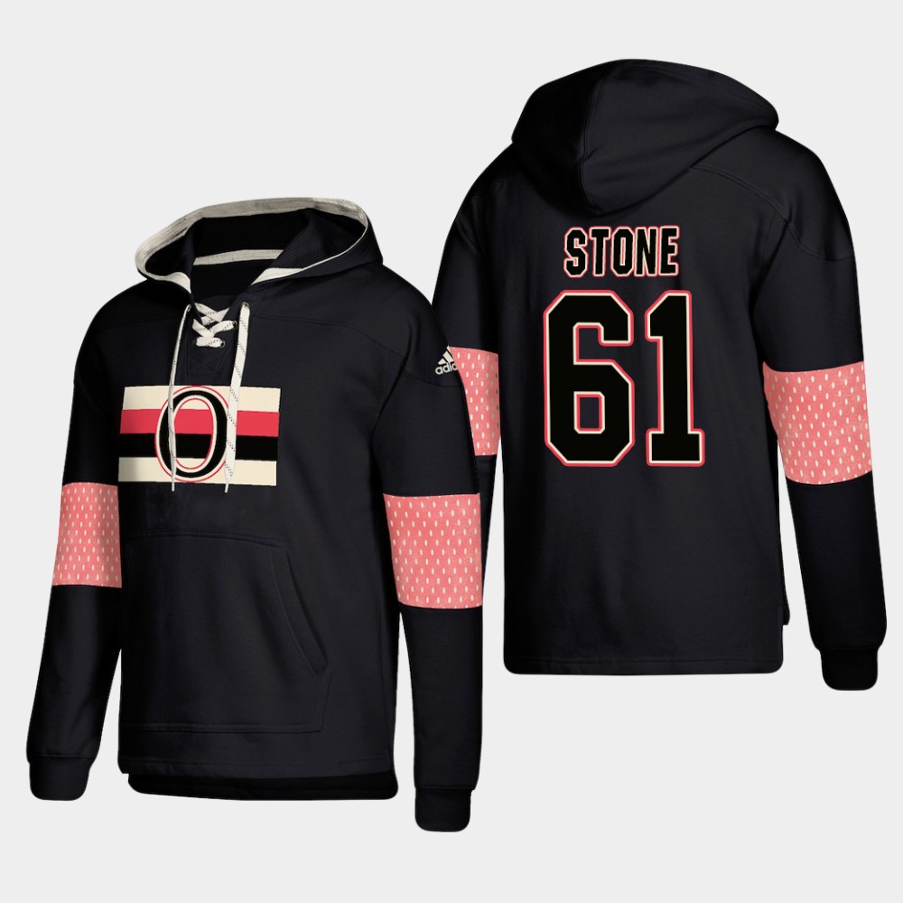 Ottawa Senators #61 Mark Stone Black adidas Lace-Up Pullover Hoodie