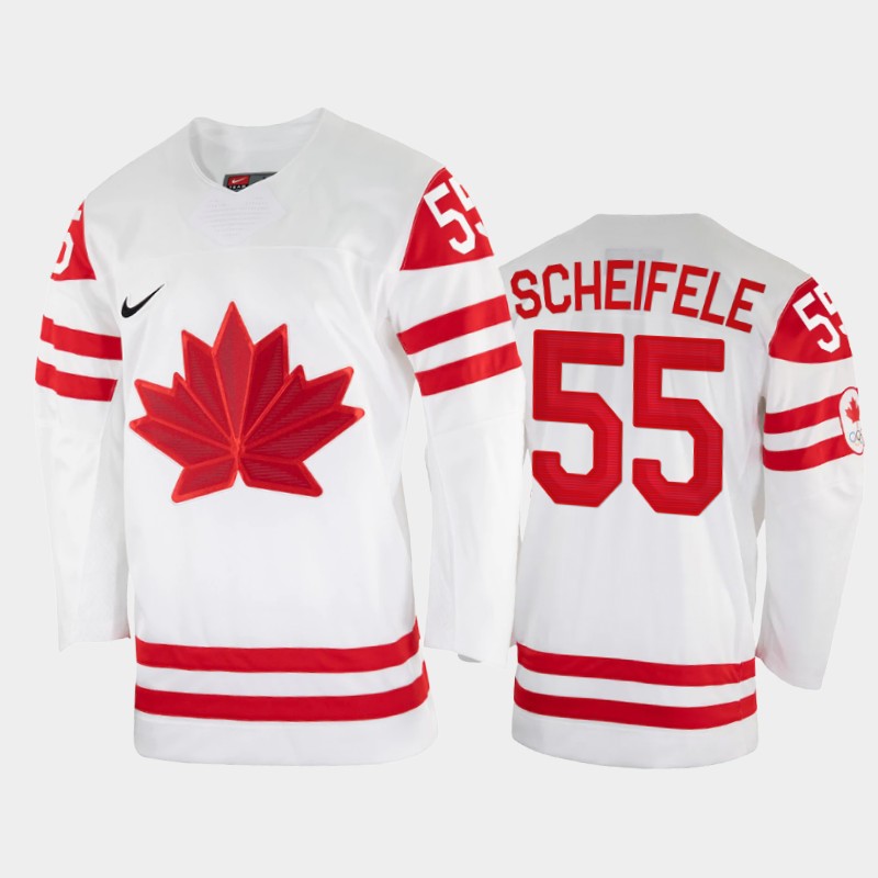Canada Hockey #55 Mark Scheifele Men's Nike Beijing 2022 Winter Olympics Home Jersey - White