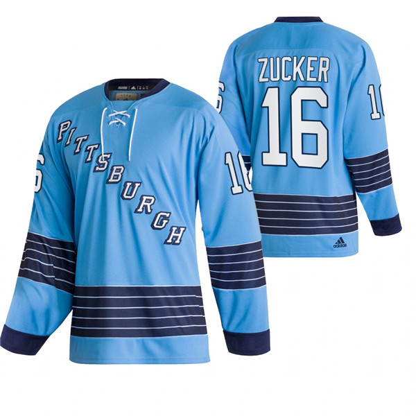 Pittsburgh Penguins #16 Jason Zucker Adidas Men's NHL Light Blue Team Classics Authentic Jersey