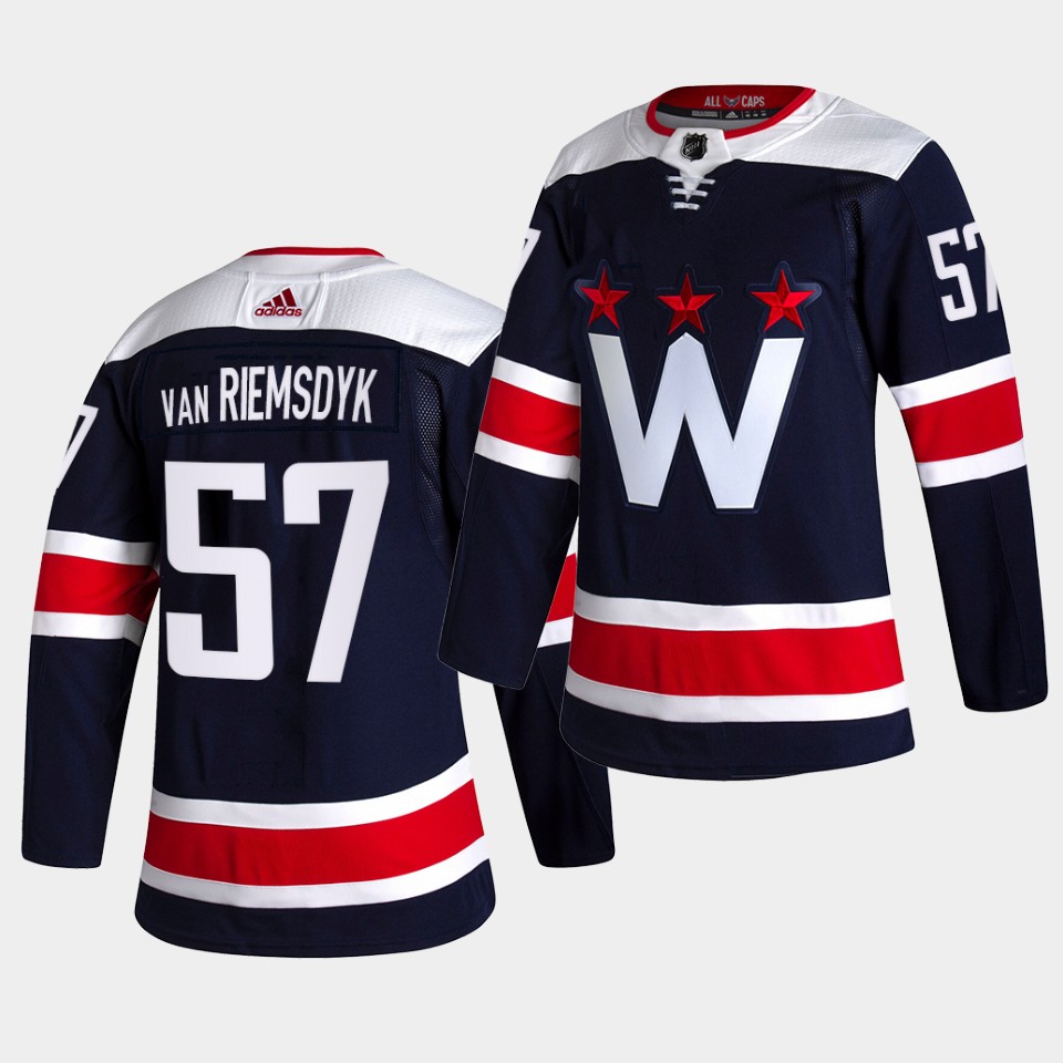 Adidas Capitals #57 Trevor van Riemsdyk Men's 2021-22 Alternate Authentic NHL Jersey - Black