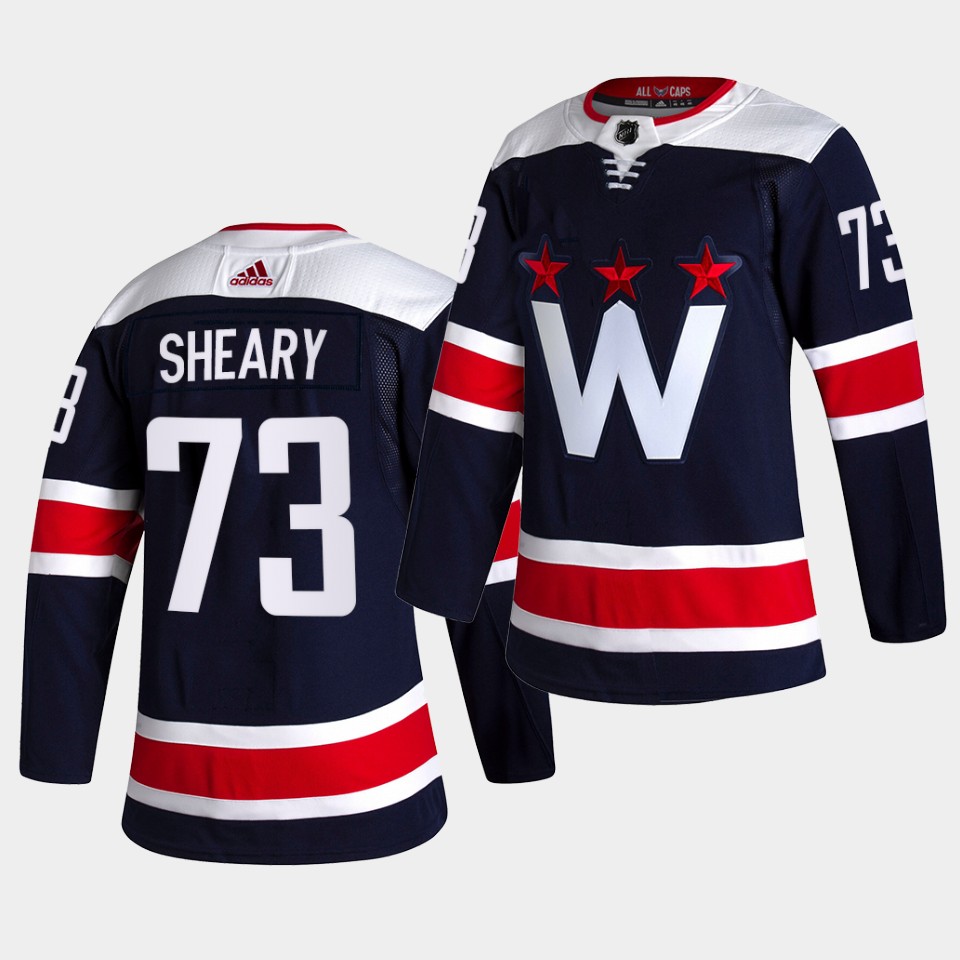 Adidas Capitals #73 Conor Sheary Men's 2021-22 Alternate Authentic NHL Jersey - Black