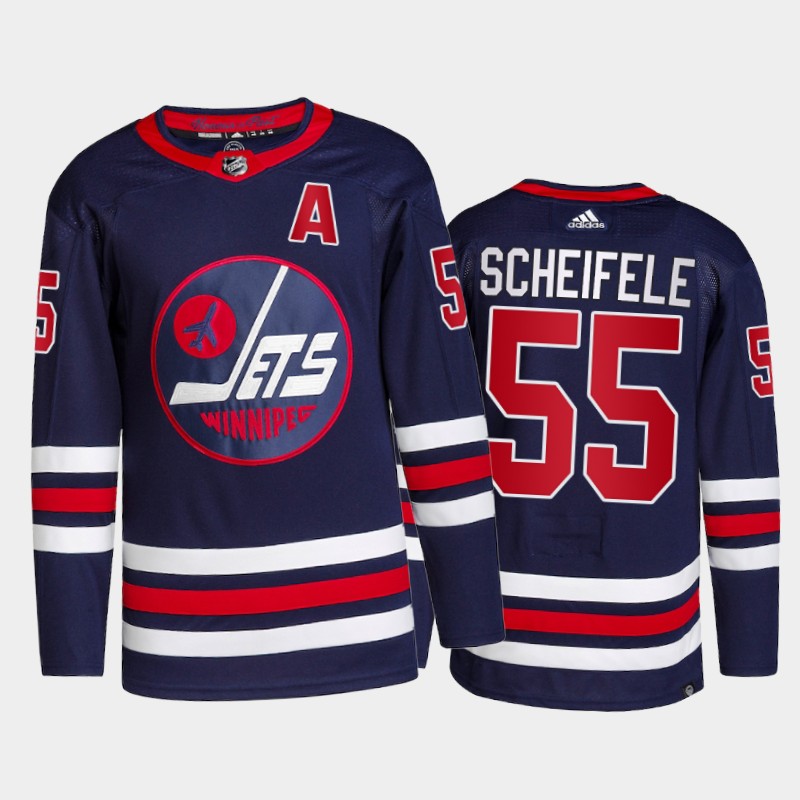 Adidas Jets #55 Mark Scheifele Men's 2021-22 Alternate Authentic NHL Jersey - Navy